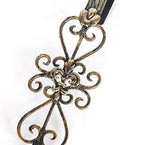 2 PCS Wreath Hangers for Front Door, 15" Over Door Wreath Hook, Fleur Dis Lis Wreath Hanger for Doors, Metal Overdoor Wreath Holder, 20 lbs Christmas Decorations Wreaths Hook- Vintage Gold - Image 3