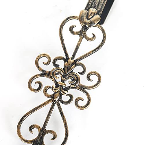 2 PCS Wreath Hangers for Front Door, 15" Over Door Wreath Hook, Fleur Dis Lis Wreath Hanger for Doors, Metal Overdoor Wreath Holder, 20 lbs Christmas Decorations Wreaths Hook- Vintage Gold - Image 3