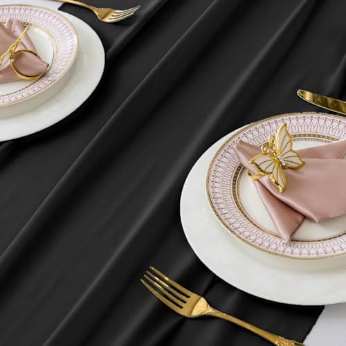 MDS Pack of 5 | Black |10ft Chiffon Table Runner 29x120 Inches Long Romantic Rustic Sheer Gauze Runner for Wedding Bridal Shower Birthday Banquets Engagement Spring Easter Boho Decorations - Image 4