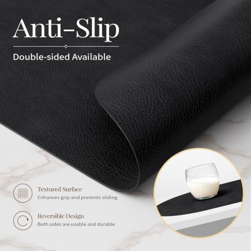 Homaxy Oval Heat Resistant Placemats Set of 8, Black - Image 4
