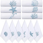 HunnmingRe 12 Pcs Coastal Party Cloth Napkins Bulks 100% Cotton, 17x17inch by HunnmingRe
