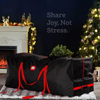ZOBER 600D Oxford Fabric Rolling Christmas Tree Storage Bag - Fits 7.5 Ft Artificial Trees - Waterproof Christmas Tree Bag For Storage Box For Xmas, Durable Handles and Wheels - Card Slot - Black - Image 2