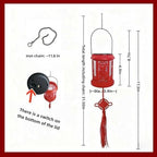 2 Pack Solar Chinese Fortune Lanterns with LED Lights - Red Outdoor Hanging Decor for Garden, Patio, Yard, Lawn & Tabletop, Festive Decoration for New Year, Spring Festival, Wedding, Party - Image 2