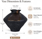 Wabi Sabi Rusty Vintage Vase, 11.4" Tall Wabi Sabi Decor Rustic Farmhouse Pottery Vase for Centerpiece, Textured Pottery Flower Vases for Home Decor, Table, Living Room, Bathroom, Kitchen (11.4 in) - Image 2