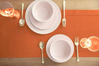Solino Home Cotton Linen Dining Table Runner Pumpkin Hemstitch, 14 x 120 in - Image 3