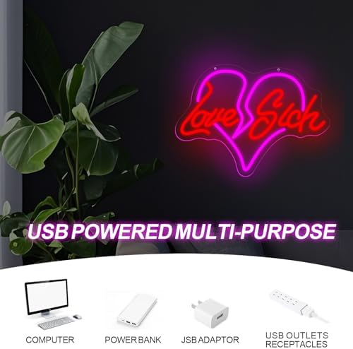 Heart Broken Love Neon Sign 15x10.1in LED Wall Light USB Powered Dimmable - Image 7