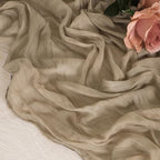 Snowkingdom 6 PCS Nude Brown Cheesecloth Table Runner, Taupe Light Tan 120 inch Long Boho Gauze Sheer Runner for Wedding Baby Shower Birthday Christmas Holiday Party Table Decorations - Image 4