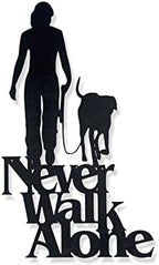 Wall Word Art Decorative Wood Sign for Pet, Dog, Cat, Horse, Pig, Animal Lovers with Fun Sayings and Quotes, 10 x 18 inches (Never Walk Alone) by MemoryMatsWordArt
