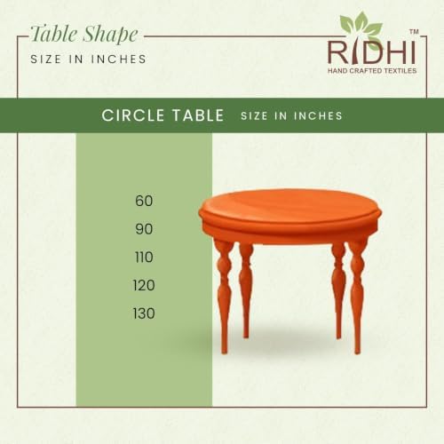 Ridhi Hand Block Print Round Tablecloth Swamp Green 110 Inch 100% Cotton - Image 3