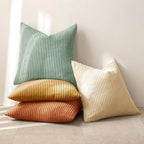 MIULEE Soft Corduroy Decorative Throw Pillow Covers Orange Teal 20x20 - Image 4