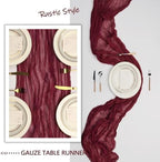 12 Pack 35 x 120 Inch Burgundy Table Runner Cheesecloth - Image 5