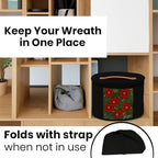 Christmas Wreath Storage Bag,Collapsible Felt Holiday Garland Container with Zipper & Handle, Durable Wreath Organizer Bin for Seasonal Decor Storage 20 x 12 (Black, 12 x 20) - Image 5