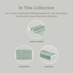 Over&Back 18x108 Woven Frayed Chambray Cotton Table Runner - Washable Table Runners for a Custom Home Decor Tablescape - Hand-Finished Frayed Edges - Coffee Table, Dinner Table, Living Room - Green - Image 4