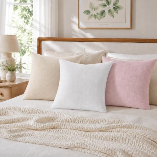 decorUhome Soft Chenille Beige Throw Pillow Covers 22X22 Set of 2 - Image 3