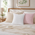 decorUhome Soft Chenille Beige Throw Pillow Covers 24X24 Set of 2 - Image 3
