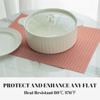 Placemats Set of 12 Vinyl/Plastic Woven Place Mats for Kitchen Table Indoor/Outdoor Washable Placemat Wipeable Dining Table Mats (Red Stripes,12) - Image 5