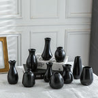 Tanvecle Ceramic Bud Vase Set of 10, Black Small Flower Vases for Decor - Image 2