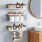 Fixwal Wall Mounted Bathroom Shelves Over Toilet (3+1 White) - Image 5
