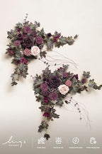 Ling's moment 2 Pack Deep Plum Floral Garland Wedding Arch Flowers - Image 6