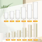 Shihanee 6 Glass Cylinder Vase Pillar Candle,Ivory，Clear,Set of 24 - Image 2