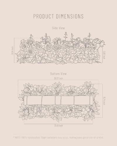 36inch Aisle Flower Garland with Chiffon Sheer Drape, Bright Multi-Color Rose with Hydrangea & Chrysanthemum Artificial Flowers, Floral Runner for Wedding Arch, Backdrop, Table Decor, Ceremony Pathway - Image 2