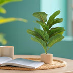 Soulchen 6 Pcs 12" Fiddle Leaf Fig Mini Artificial Tree Plants with Base - Image 6