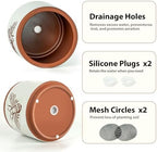 Terracotta Pots, 8+6+4 Inch Plant Pots, 3 Pcs with Drainage Holes - Image 3