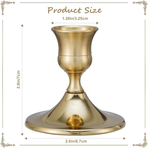12 Pcs Candle Holders for Candlesticks, Gold Candlestick Holders Set for Table Centerpiece, Vintage Taper Candle Holders, Home Decor, Weddings, Festival and Dining Parties(Gold) - Image 2
