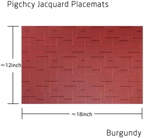 PIGCHCY Placemats Set of 12 Washable Durable Place Mats Vinyl Heat Resistant Non-Slip Table Mats Indoor Outdoor (Burgundy Red) - Image 2