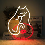 Cat DJ Neon Sign Vinyl Record LED Light for Bedroom Bar Music Room Decor - Image 6