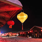 Uonlytech Vietnamese, Japanese Silk Lanterns Hoian Lamp Oriental Tassel Oval Lunar New Year Decorations Yellow - Image 6