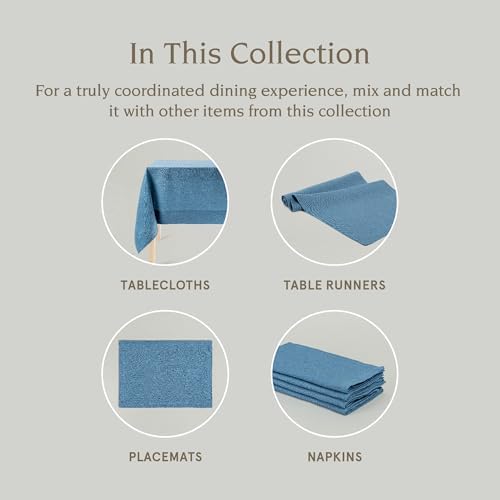 Over&Back 18x90 Washed 100% Linen Table Runner - Washable Table Runners for a Custom Home Decor Tablescape - Perfect for Coffee Table, Dinner Table, Living Room, and More - Blue - Image 4