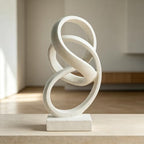 10" Modern Abstract Ribbon Decorative Sculpture, Knot Sculptures,Home Decor,Coffee Table Statues,Dining Living Room Desk Decor（White） - Image 6
