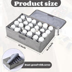 2 Pcs Light Bulb Organizer Storage Box Ornament Storage with 30 Dividers Foldable Bulbs Organizer with Lid Sturdy PP Board Fits Various Standard Dustproof Fabric Case for Home Vbs (Grey) - Image 2