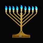 Electric Hanukkah Menorah,RGB Led Menorahs for Chanukah Decoration,Color Changing with Remote Control & Push-Button to Choose The Day and Timer Options Battery/USB Powered,Gold - Image 6