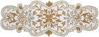 Hand Beaded Silver Gold Ivory Runner 13x36 Holiday Décor by HomebiaDesigns