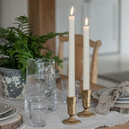 Handcrafted Antique Brass Iron Taper Candle Holders - Set of 2 - Image 3