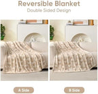 Snuggle Sac Heart Checkered Throw Blanket for Women,Love Blanket Heart Blankets for Her Wife Girlfriend Mom,Super Soft Warm Fluffy Faux Fur Blanket for Couch Sofa Bed,Beige Heart,50x60 inches - Image 3
