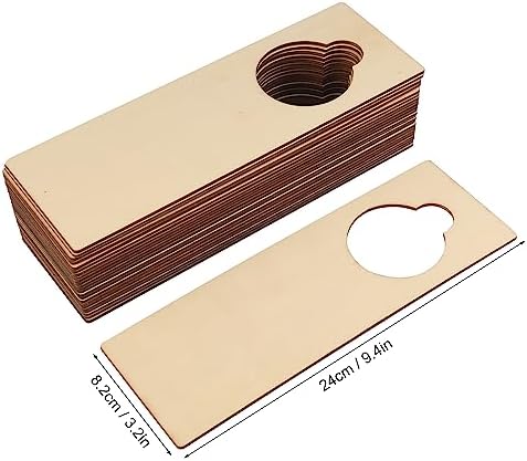 40 Pieces Unfinished Wood Door Knob Hangers, 9.4 x 3.2 x 0.1 Inch, Door Knob Signs for Painting, DIY Craft, Home, Office Hotel Decoration, Business Use, Arts and Crafts (Pack of 2) - Image 2
