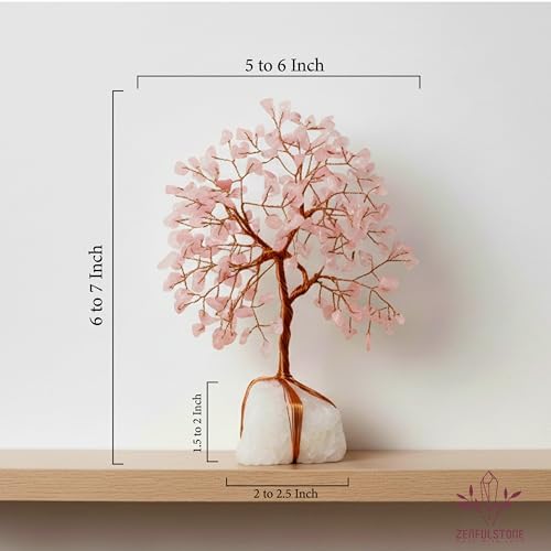 Rose Quartz Crystal Tree for Love & Healing Décor for Home and Office | Handmade Bonsai for Emotional Support & Harmony as Symbol of Piece for Loved Ones Gift for her - Image 3