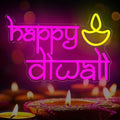 Happy Diwali Neon Sign for wall decor Festival Of Light Led Sign Happy Diwali Decorations Dimmable Diya Deepawali Neon Light Up Sign for Home Bar Decor Party Wall Room Bedroom Door Window by DpaintNeonSign