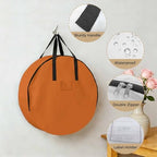 24 Inch Round Storage Bag 1 Pack,Solid Art Minimalist Pure Orange Waterproof Wreath Storage Container with Handles&Zipper Plain Single Bright Color Closet Organizer Bags Garland Box - Image 5