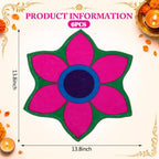 Dunzy 6 Pcs Diwali Rangoli Mat Varalakshmi Pooja Decoration, Purple Mandala - Image 3