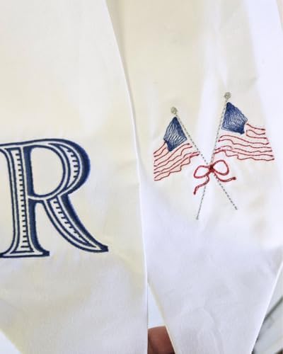 Monogram Wreath Sash, Summer Wreath Sash, 4th of July Wreath Sash, Memorial Day Front Door Decor, Custom Monogram Door Decor (Flag) - Image 6