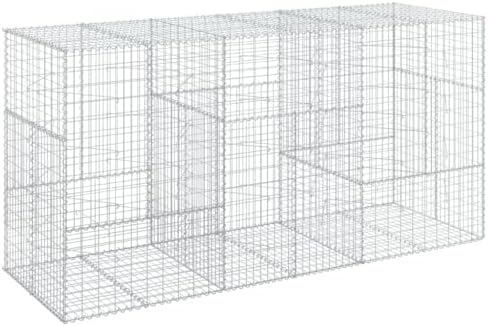 vidaXL Gabion Basket with Cover 118.1"x39.4"x59.1" Galvanized Iron by vidaXL