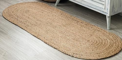 VDS Pack of 1 - Oval Jute Rug Braided Table Runner 100% Natural Burlap Reversible Rustic Hessian Table Cloth Centerpiece for Wedding ,Home, Kitchen, Table Decoration (Size 13x72 Inch) (Natural) - Image 6