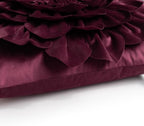 OiseauVoler Decorative 3D Flower Throw Pillow Covers 18x18 Inch Wine Red - Image 7