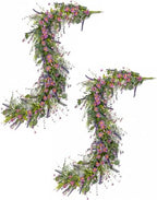 Summer Garland, 6ft Set of 2 Eucalyptus Daisy Wildflower Vine by YUGALI