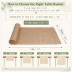 10 Pcs Burlap Table Runners 12" x 71" with Finished Edges - Image 4