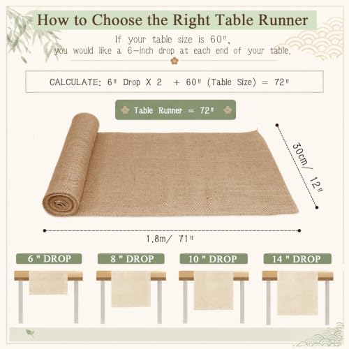 10 Pcs Burlap Table Runners 12" x 71" with Finished Edges - Image 4